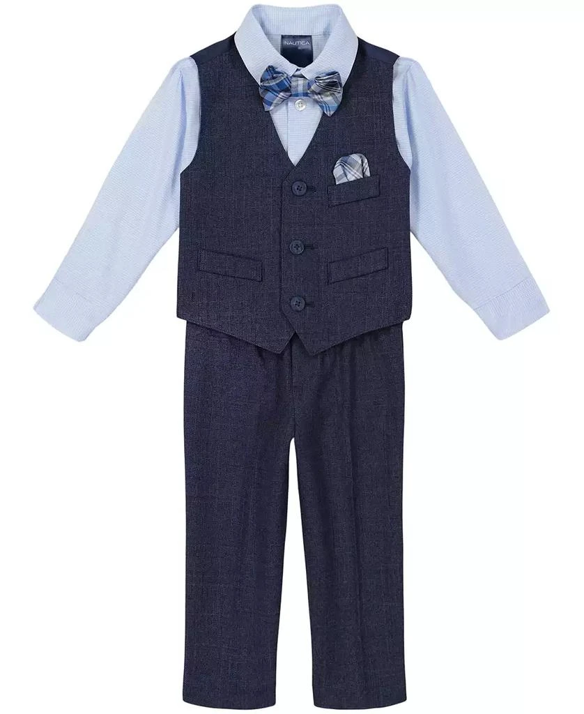 Nautica Baby Boys Striated Twill Vest 4-Piece Set 1