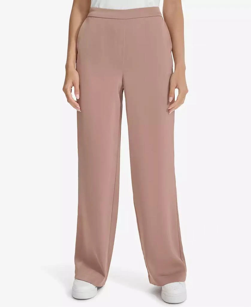 Calvin Klein Women's Elastic-Back Wide-Leg Pants 1