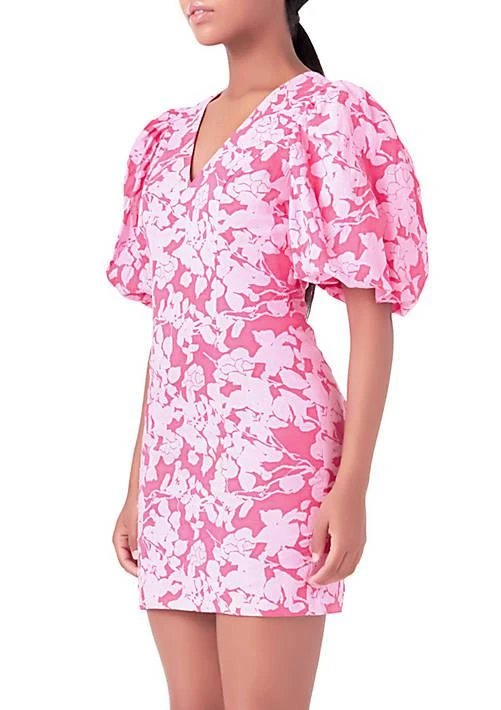Endless Rose Rose Floral Puff Sleeve Mini Dress 3