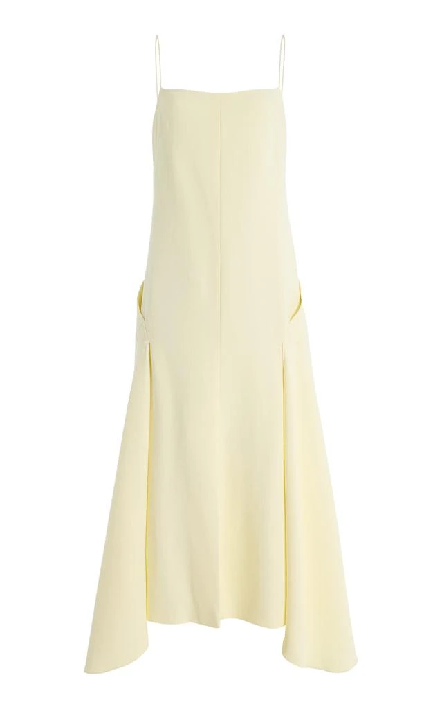 a-line square floor-length chiffon bridesmaid dress with ruffle A-Line Square Neck Short Ruffle Sleeves Floor Length Chiffon Bridesmaid Dress, White main image 1