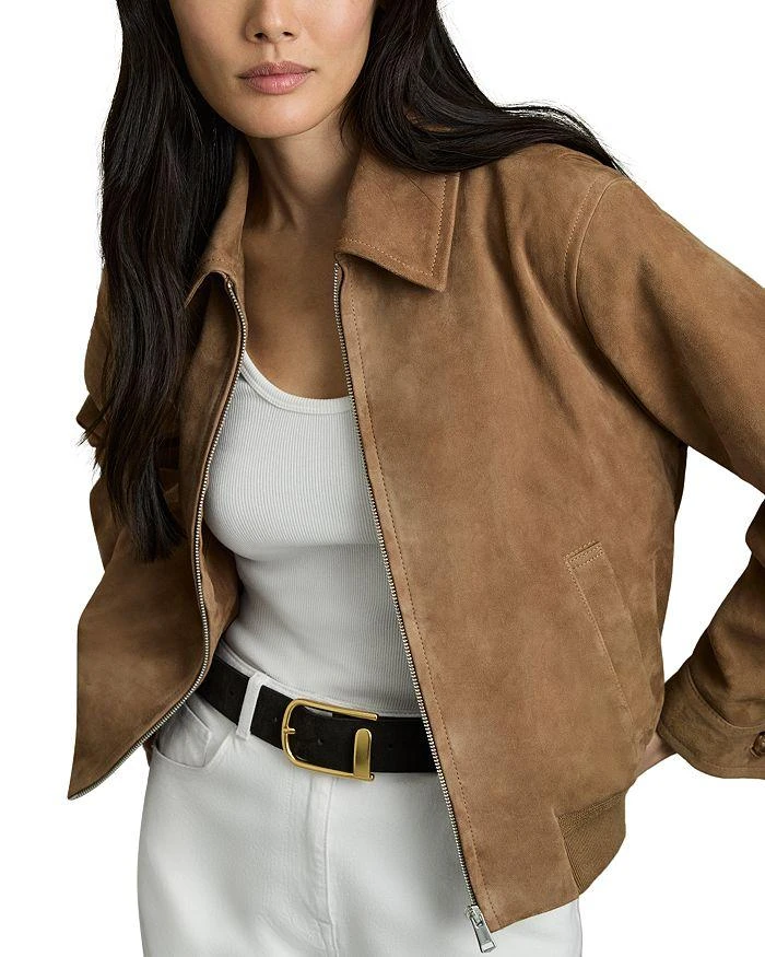 REISS Gia Suede Bomber Jacket 1
