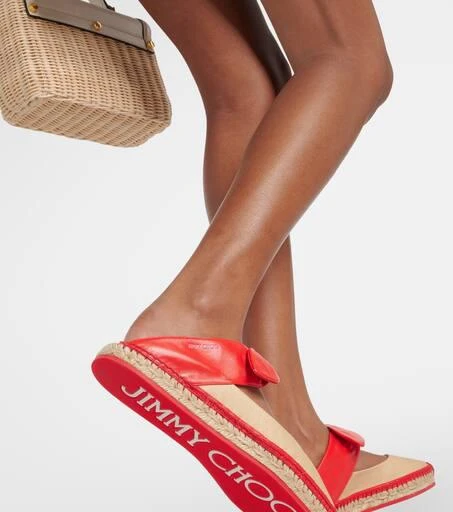 Jimmy Choo Reka leather and raffia espadrilles 7