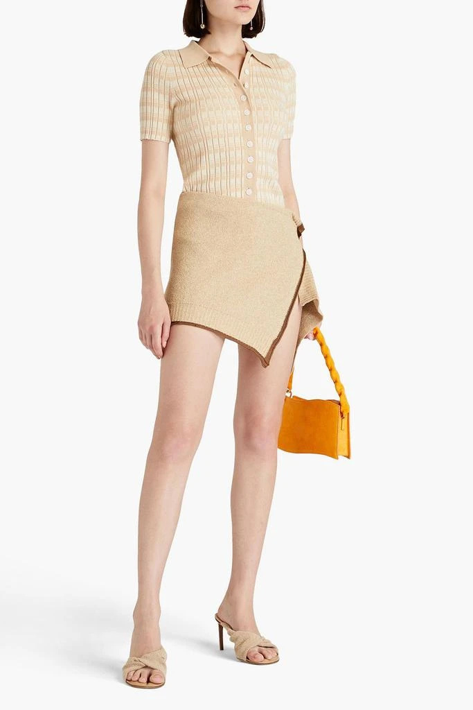 Jacquemus Bagnu bouclé cotton-blend mini wrap skirt 2
