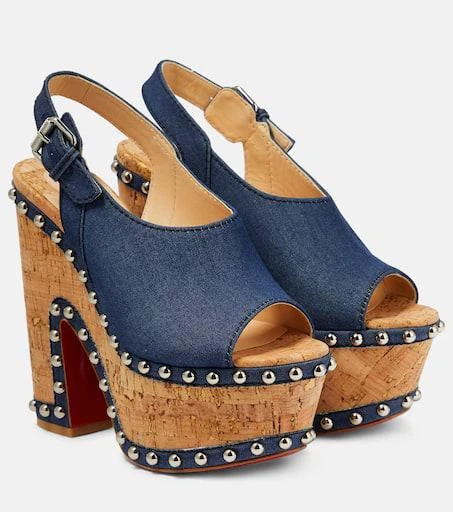 Christian Louboutin Super Joan denim platform sandals 1