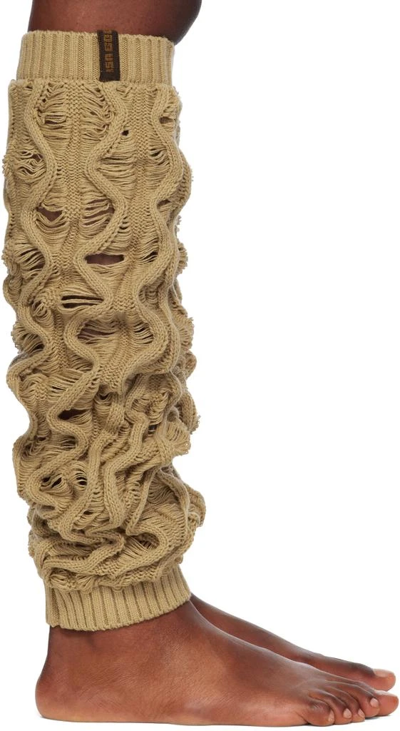 Isa Boulder Beige Fudgy Leg Warmers 1