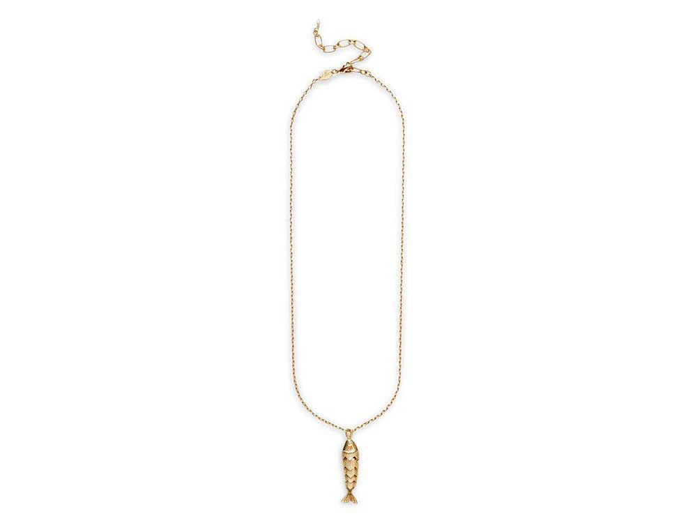 Anni Lu Something Fishy Fish Pendant Necklace in 18K Gold Plated, 17.3"-19.7" 1