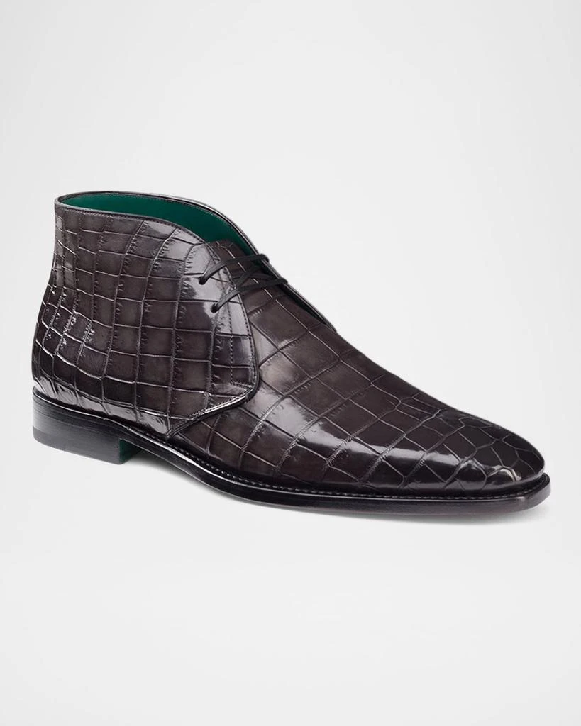 Stefano Ricci limited edition Crocodile leather boots STEFANO RICCI Bordeaux Nubuck Crocodile Leather Chukka Boots  main image 3