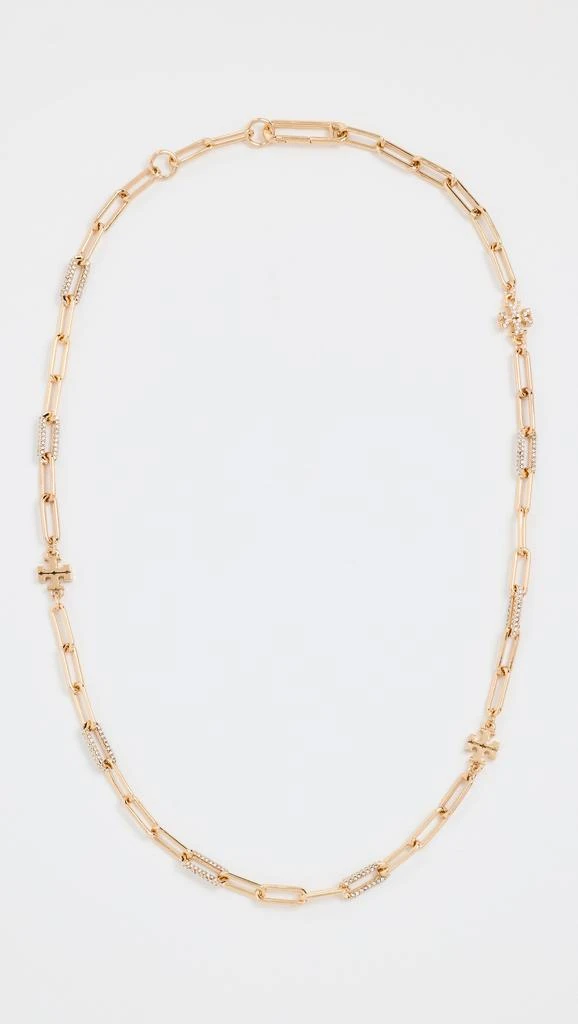 Tory Burch Good Luck Chain Pave Necklace