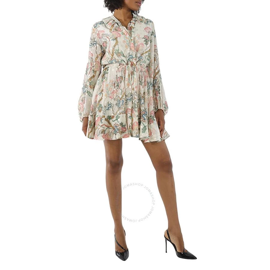Chloé White Long-sleeved Pleated Dress 2