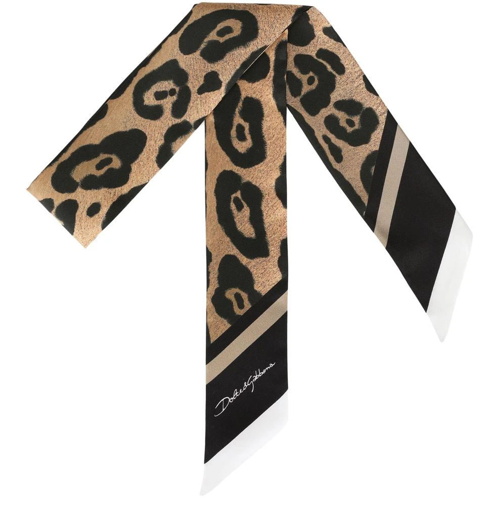 Dolce & Gabbana Leopard-print twill headscarf 2
