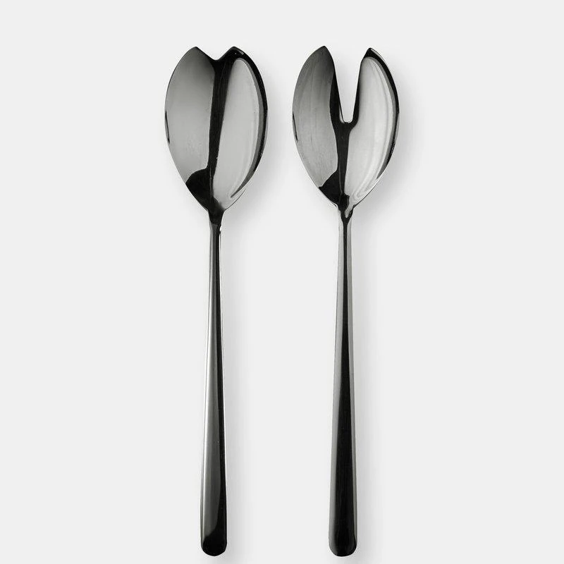 Mepra Salad Servers (Fork and Spoon) LINEA ORO NERO 1