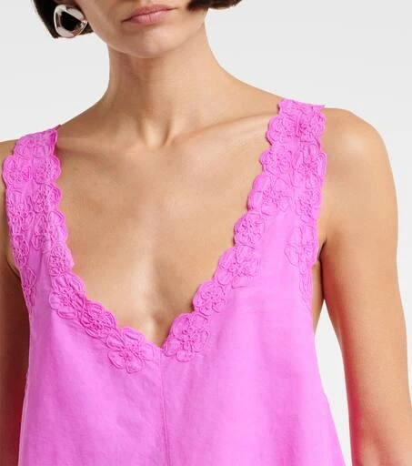 Juliet Dunn Embroidered cotton poplin beach cover-up 4