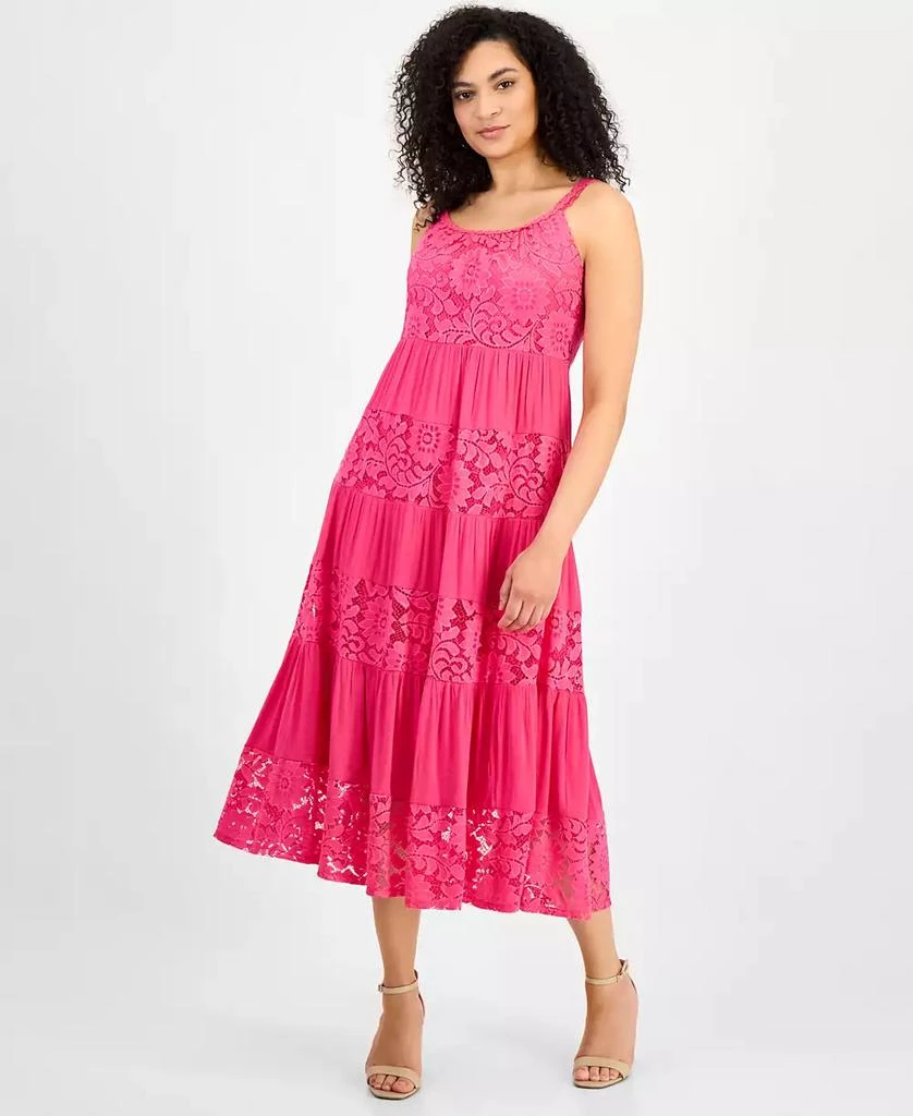 Shop Petite Lace-Trim Sleeveless Tiered Midi Dress on Sale at BeyondStyle   Get 37% Off Petite Lace-Trim Sleeveless Tiered Midi Dress with Limited-Time  Flash Deals, Exclusive Discounts, and Special Offers. Enjoy Unbeatable