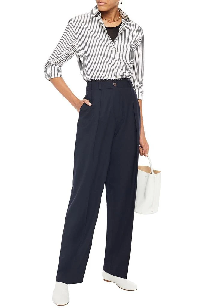 Victoria Beckham Pleated twill tapered pants 2