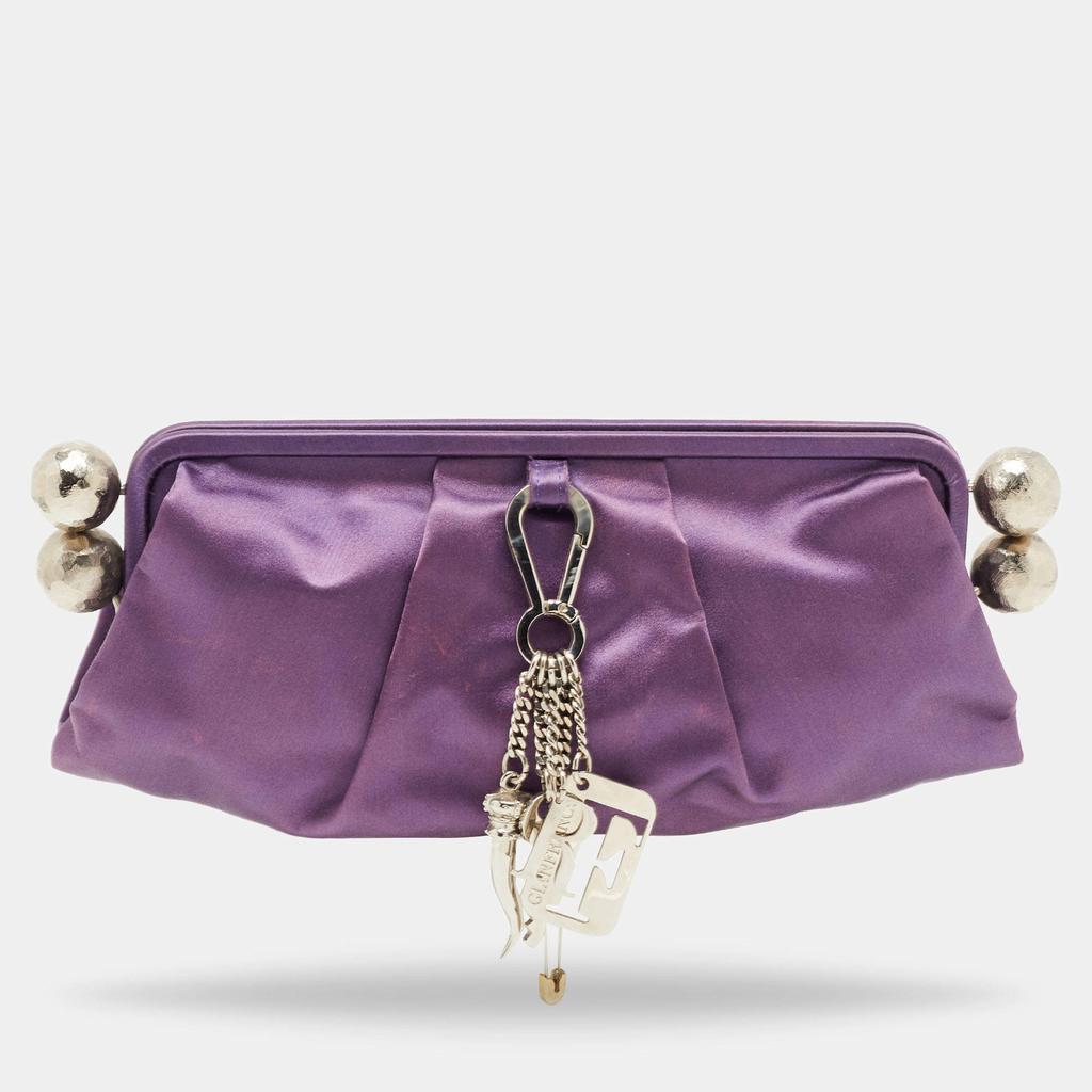 Gianfranco Ferre Gianfranco Ferre Purple Satin Charm Frame Clutch