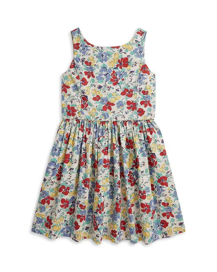 Ralph Lauren Girls' Floral Cotton Dress - Little Kid, Big Kid