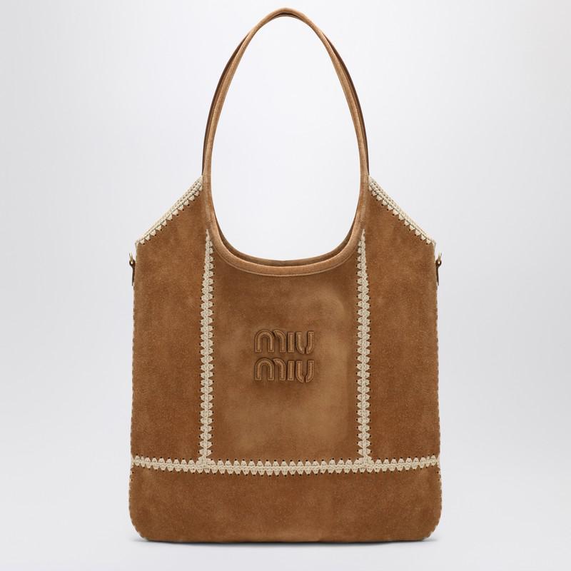 Miu Miu Ivy bag in suede and crochet