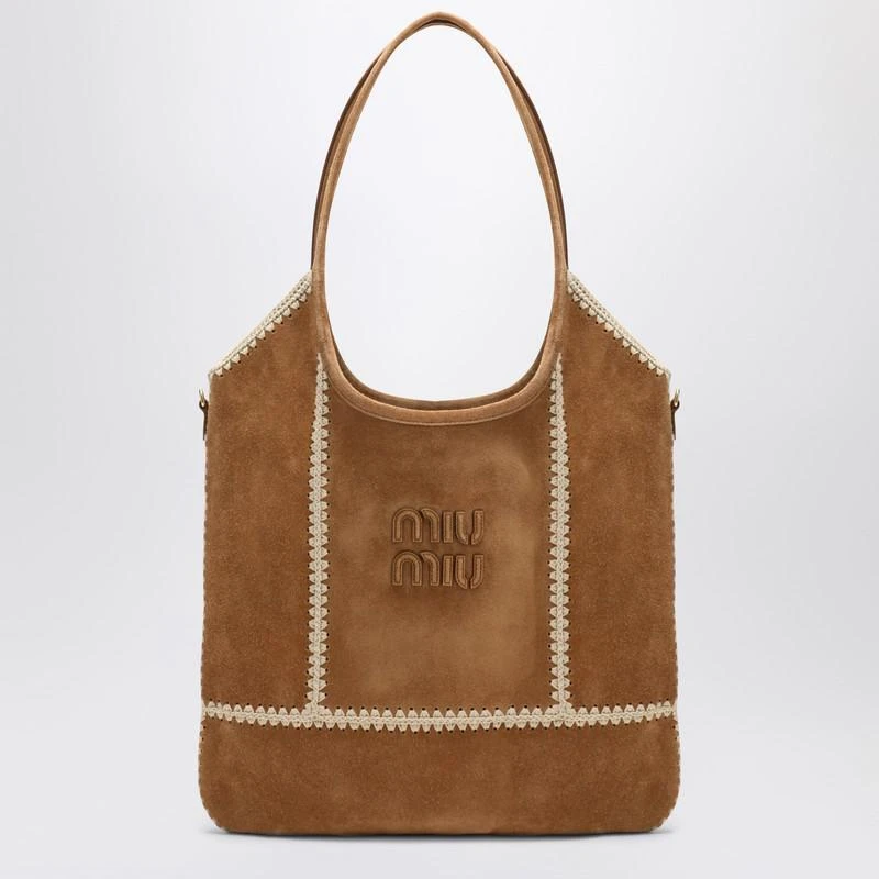 Miu Miu Ivy bag in suede and crochet 1