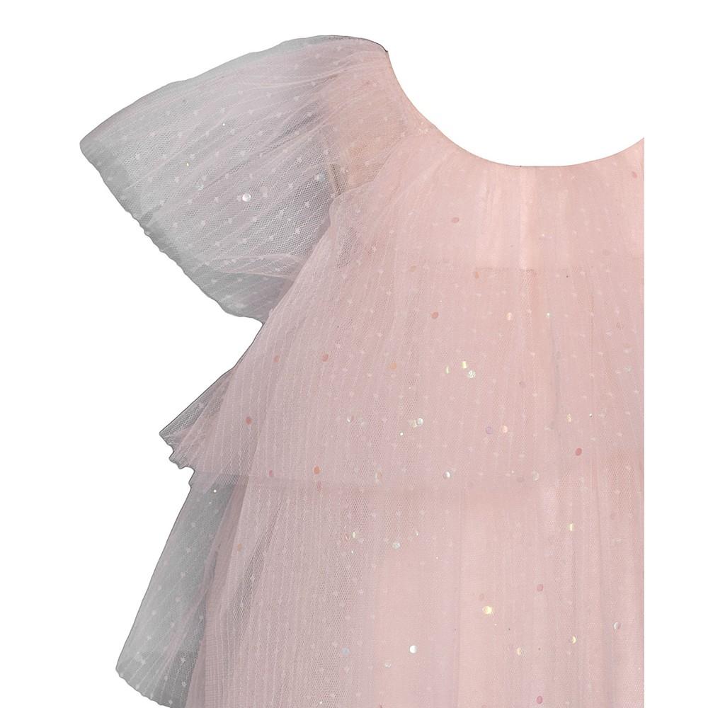 Bonnie Baby Baby Girls Three Tiered Spangled Tulle Dress