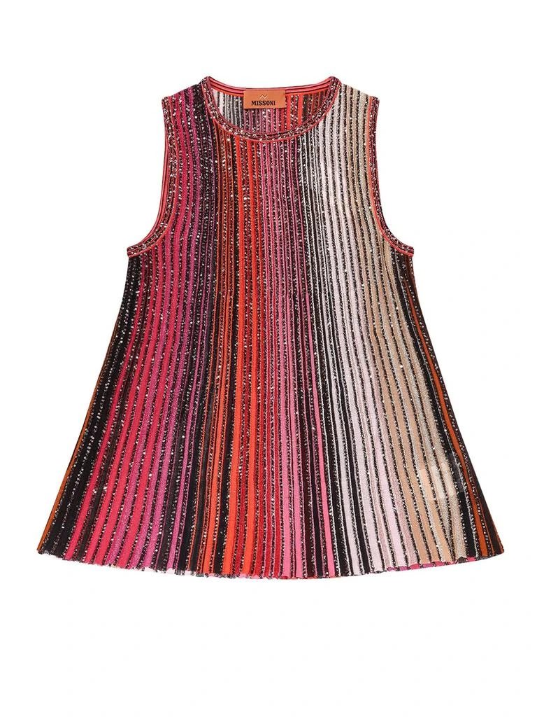 Missoni Missoni Partial Sequined Striped Sleeveless Top 1