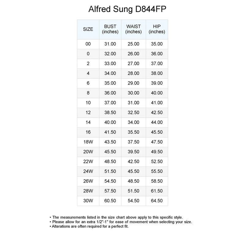 Alfred Sung Boned Corset Closed-Back Floral Satin Gown with Full Skirt D844FP 2