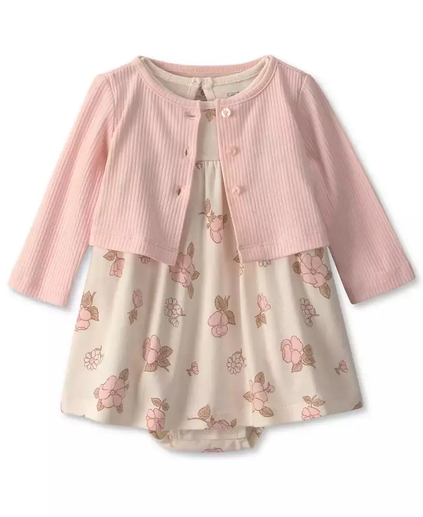 Carter's Baby Girls' Floral Dress and Cardigan, 2-Piece Set