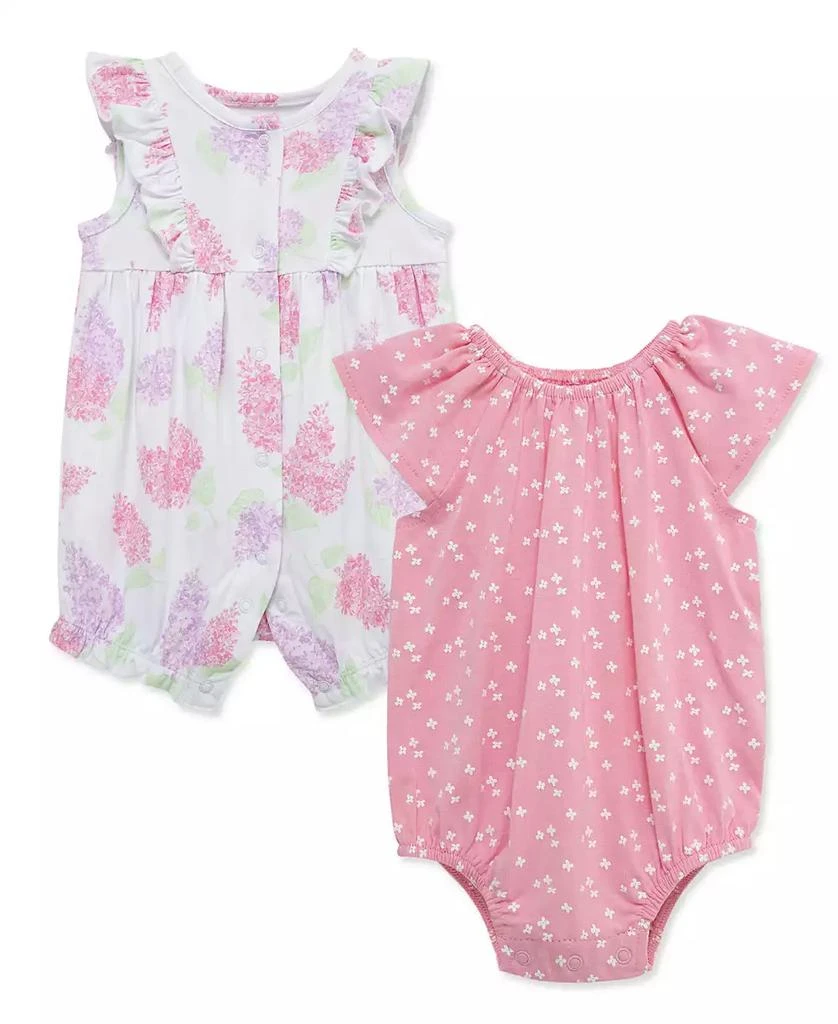 Little Me Baby Girls
 Dainty Lilac Print Rompers, 2-Piece Set