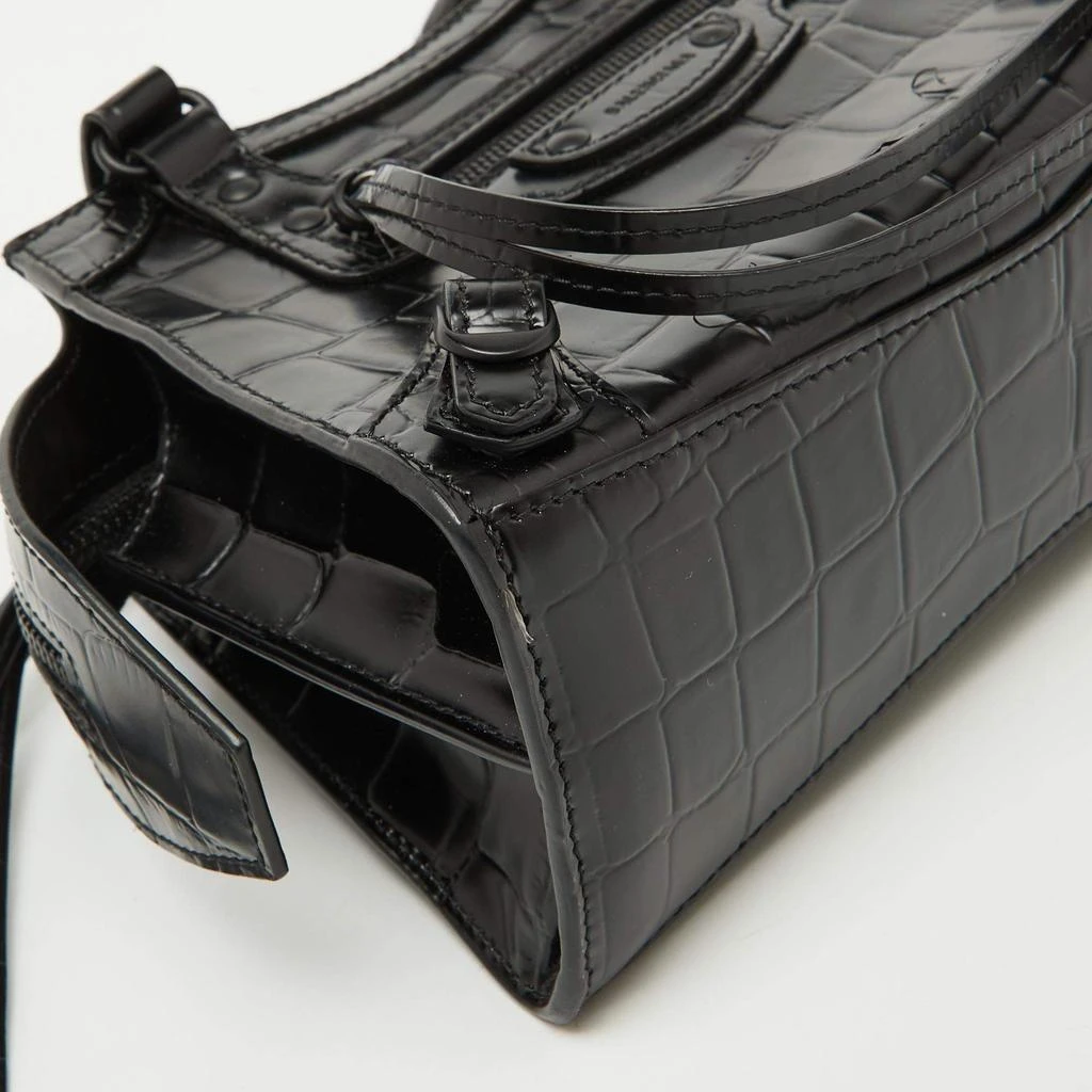 Balenciaga Balenciaga Black Croc Embossed Leather Mini Neo Classic Shoulder Bag 11