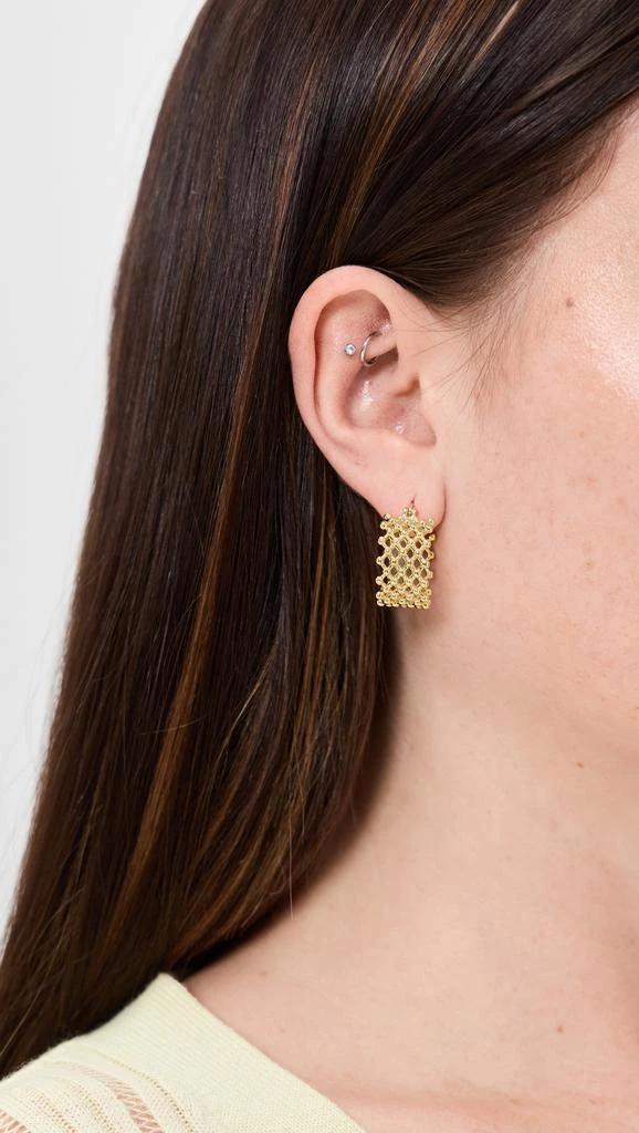 Kenneth Jay Lane Gold Criss Cross Hoop Post Earrings 2