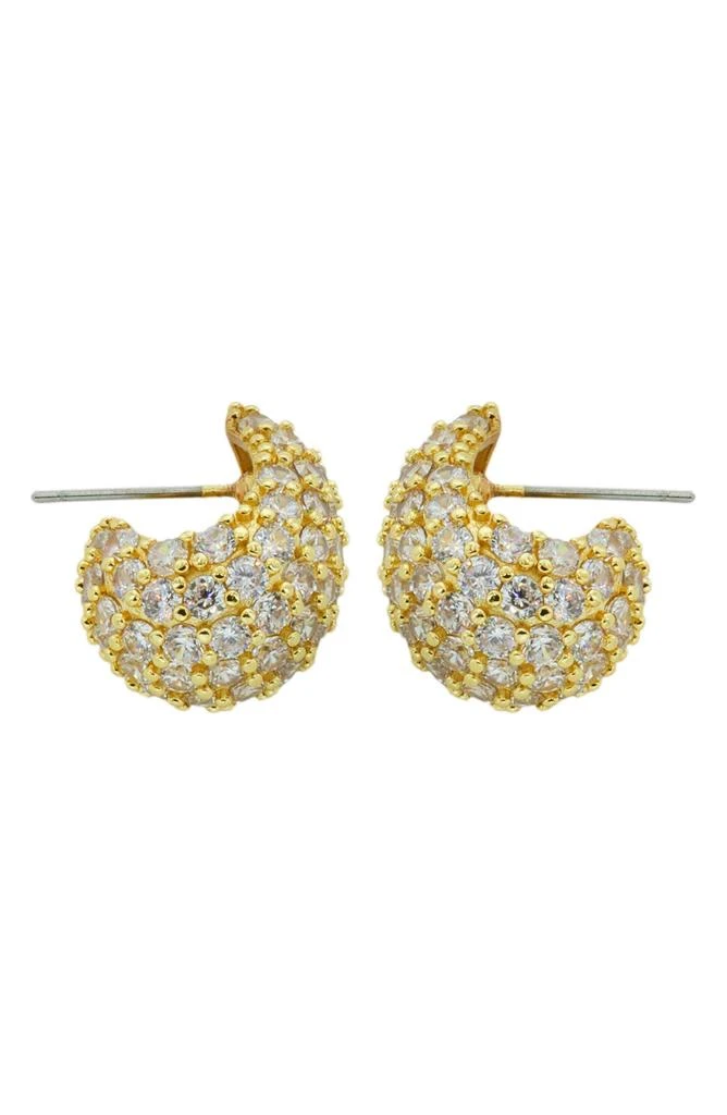 Panacea Pavé Crystal J Hoop Earrings