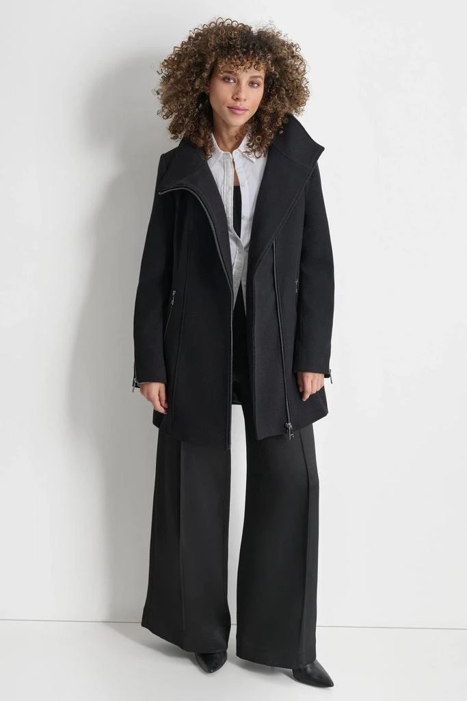 DKNY WOOL COAT WITH ZIPPER DETAIL 3