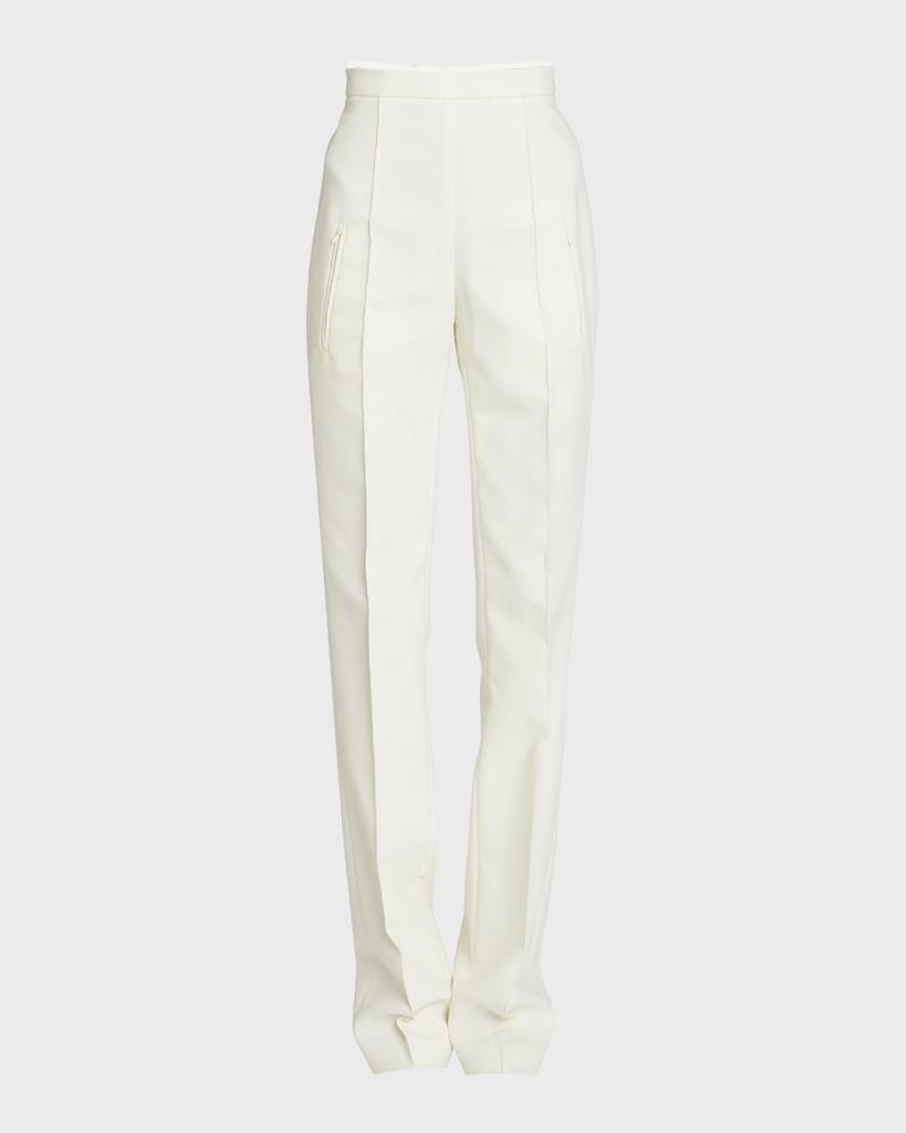 Andrew Gn Pintuck Straight-Leg Crepe Pants