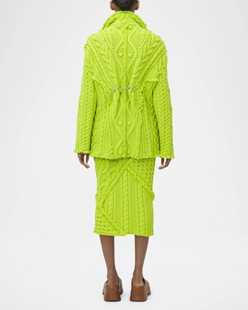 Alexander McQueen Oversized Cable-Knit Wool-Cashmere Cardigan 4