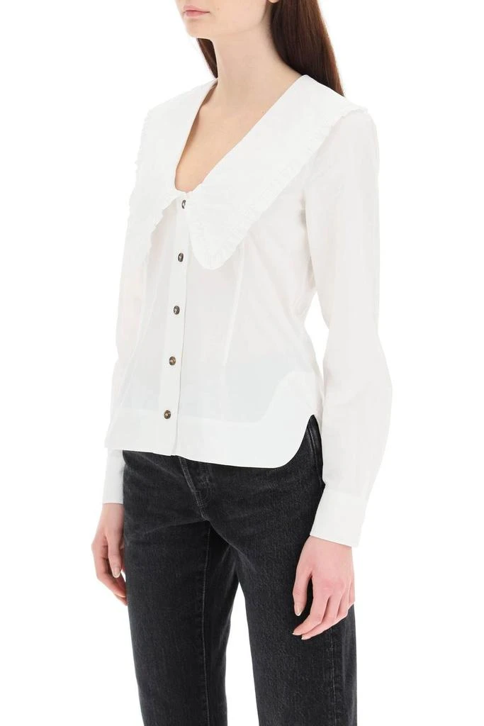 Ganni Ganni Ruffled Collar V-Neck Shirt 4