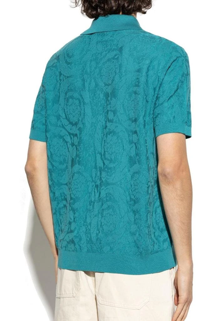 Versace Versace Barocco-Jacquard Short-Sleeved Polo Shirt 3