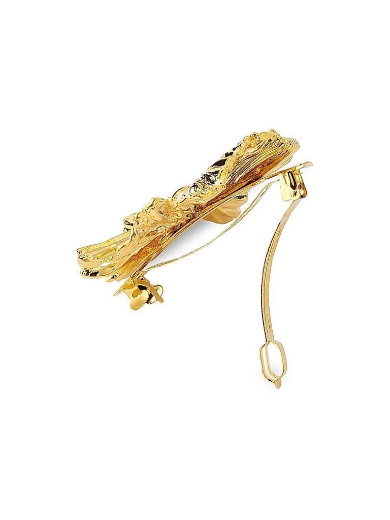 Lelet NY Maya Goldtone Stainless Steel Floral Barrette 3