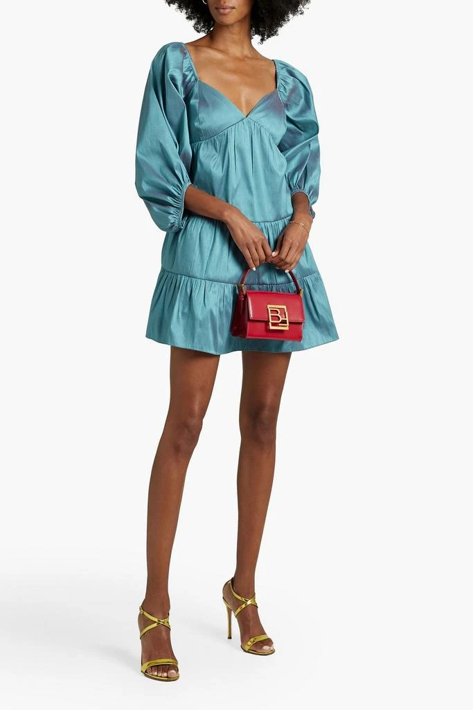 Sachin & Babi Everly tiered gathered dupioni mini dress 2