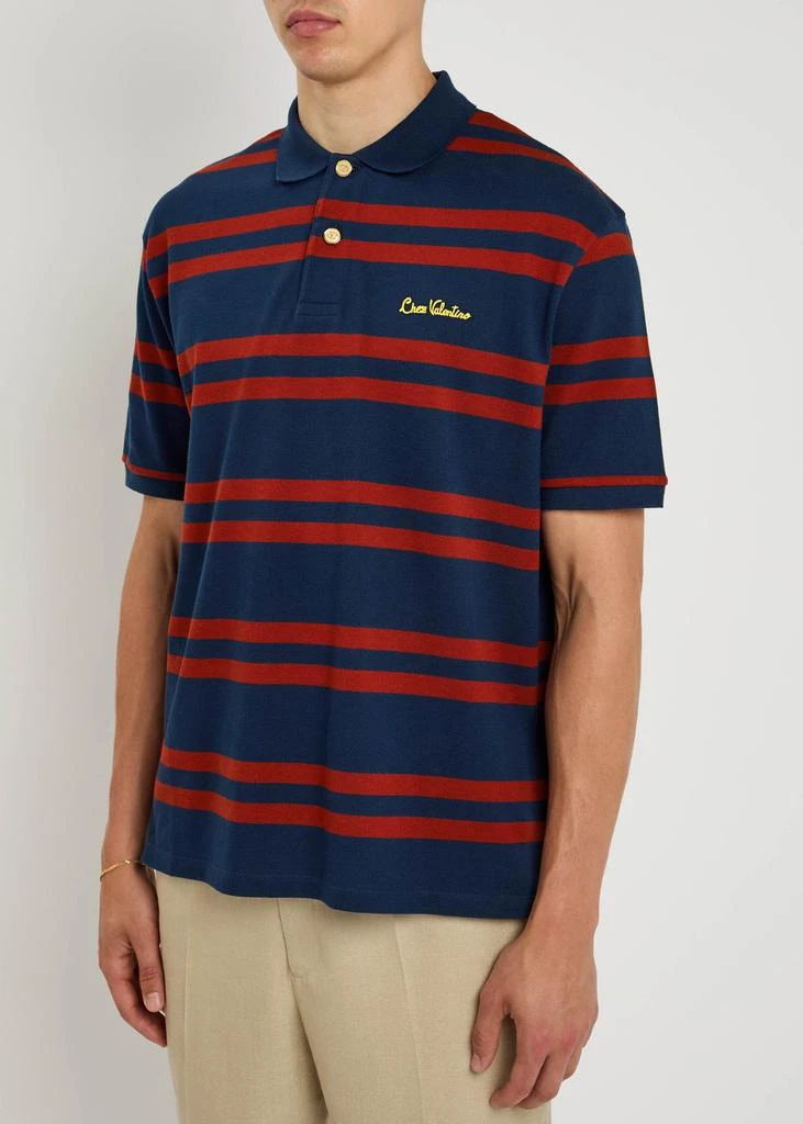 Valentino Chez Valentino striped piqué cotton polo shirt 2