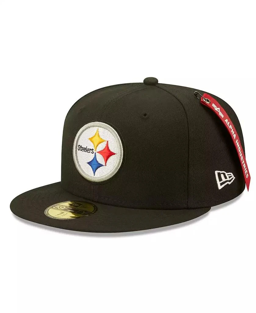 New Era Men's X Alpha Industries Black Pittsburgh Steelers Alpha 59Fifty Fitted Hat 3