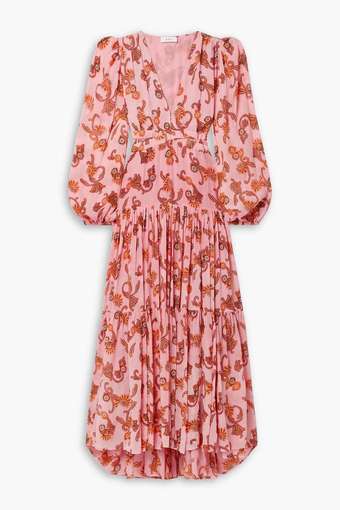 A.L.C. Annie tiered printed silk-crepon maxi dress