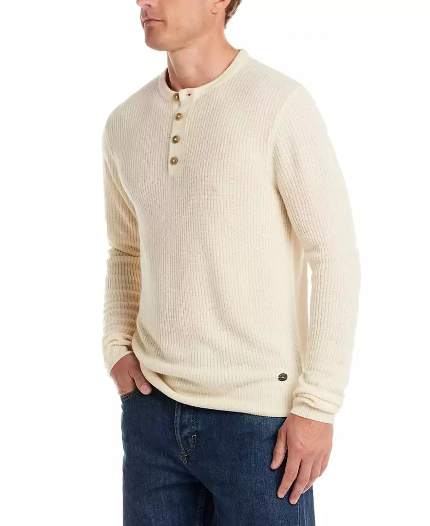Weatherproof Vintage Men's Soft Touch Ribbed Henley Sweater 3