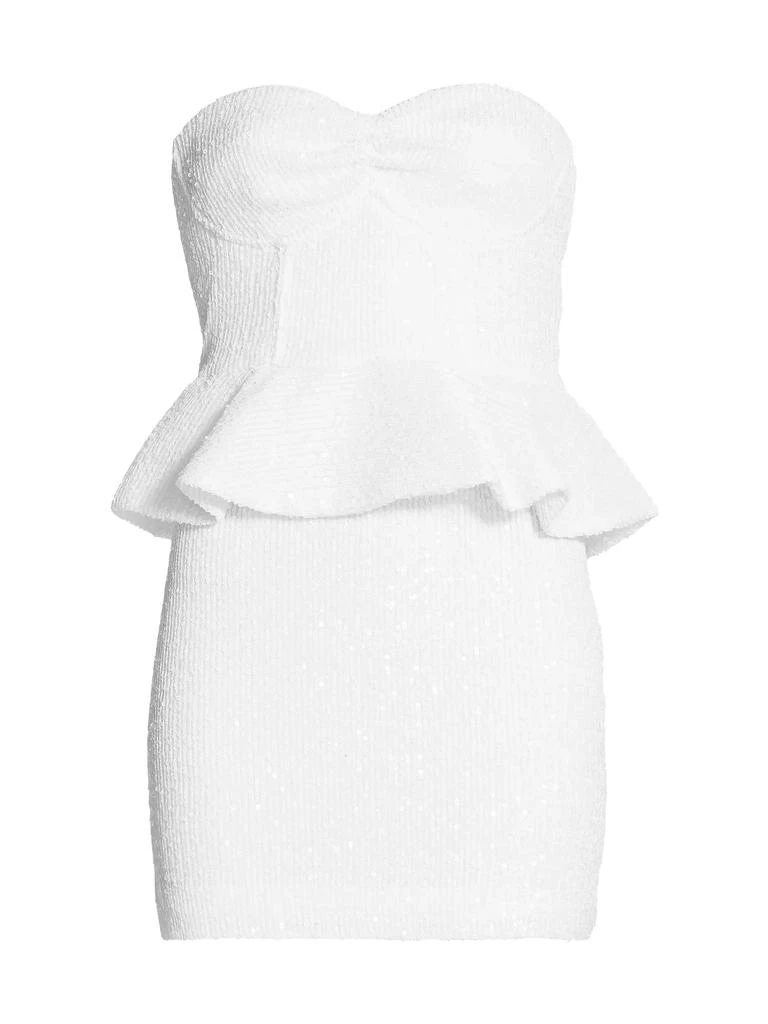ROTATE Birger Christensen Sequined Peplum Corset Minidress 1