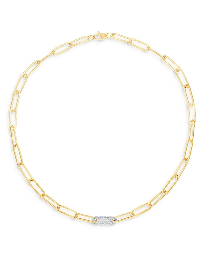 Bloomingdale's Diamond Paperclip Necklace in 14K White & Yellow Gold, 0.70 ct. t.w. 2