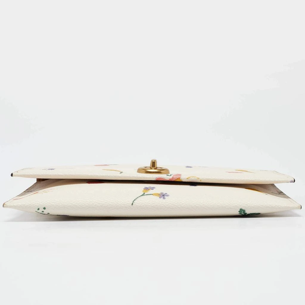 Coach Coach Cream Garden Print Leather Large Turnlock Pouch 8