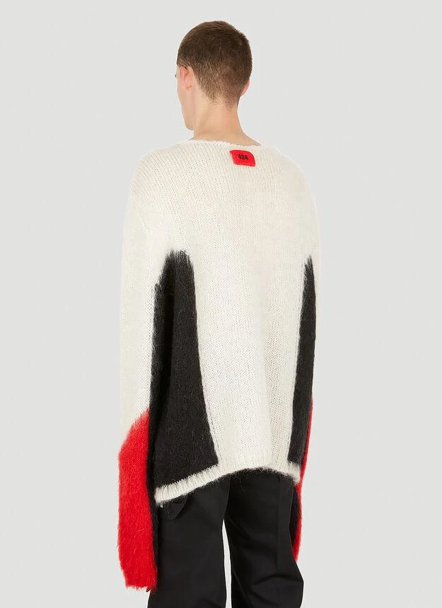424 Colour Block Jumper in White 4