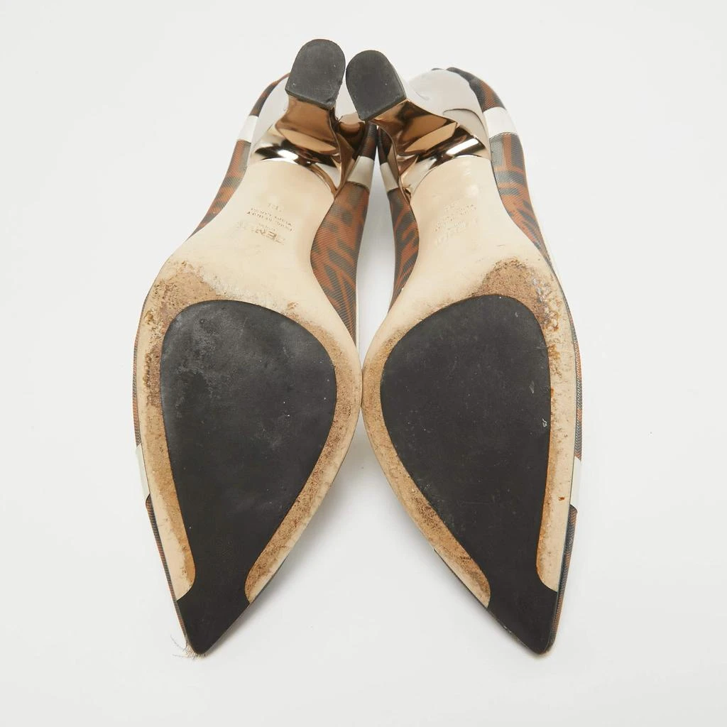 Fendi Fendi Brown/Cream Mesh and Leather Colibri Pumps Size 38 6