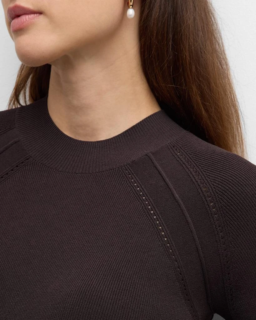 St. John Short-Sleeve Slim Stretch Knit Sweater 5