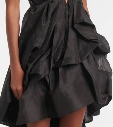 【Zimmermann】Illuminate Draped linen and silk minidress Illuminate draped linen and silk minidress in black