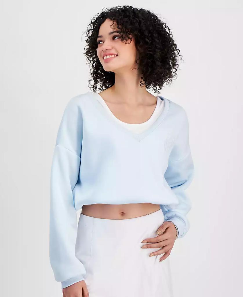 Madden Girl Juniors' Sporty Fleece Twofer Bubble Hem Sweatshirt