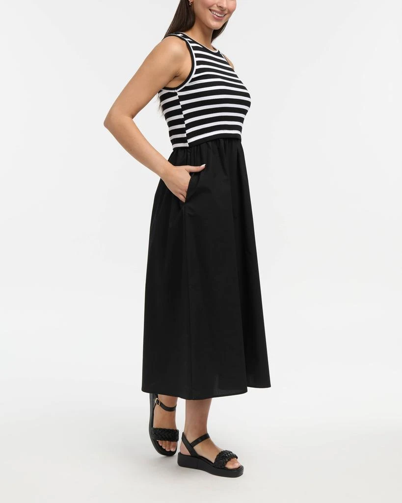 Ellen Tracy Women’s Sleeveless Mixed Media Midi Dress 2
